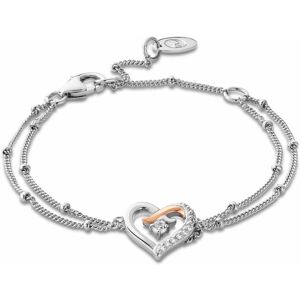 Clogau Women's Forever Yours Sterling Silver Kiss Double-Chain Bracelet with Topaz in Metallics Metallics One Size Clogau Women's Forever Yours Sterling Silver Kiss Double-Chain Bracelet with Topaz in Metallics Metallics One Size
