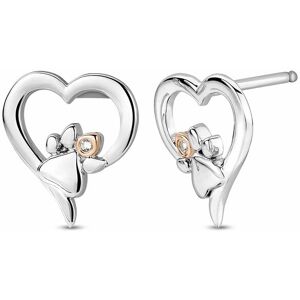 Clogau Women's Paw Prints Sterling Silver Heart Stud Earrings with Topaz in Metallics Metallics One Size Clogau Women's Paw Prints Sterling Silver Heart Stud Earrings with Topaz in Metallics Metallics One Size