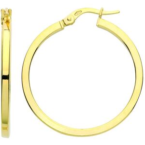 Jewelco London Women's 9ct Gold Plain Polished Square Tube Hoop Earrings 30mm 2mm - G9E8085 Gold One Size Jewelco London Women's 9ct Gold Plain Polished Square Tube Hoop Earrings 30mm 2mm - G9E8085 Gold One Size