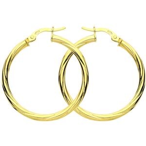 Jewelco London Women's 9ct Gold Classic Twist Hoop Earrings 30mm 2.5mm - G9E8088 Gold One Size Jewelco London Women's 9ct Gold Classic Twist Hoop Earrings 30mm 2.5mm - G9E8088 Gold One Size
