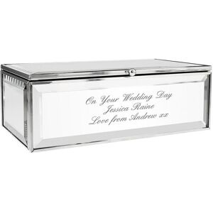 Personalised Memento Company Women's Personalised Any Message Mirrored Jewellery Box in Metallic Silver Metallic Silver Personalised Memento Company Women's Personalised Any Message Mirrored Jewellery Box in Metallic Silver Metallic Silver