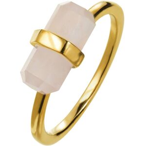 The Fine Collective Women's Gold Plated Sterling Silver Rose Quartz Ring Size: P Gold P The Fine Collective Women's Gold Plated Sterling Silver Rose Quartz Ring Size: P Gold P