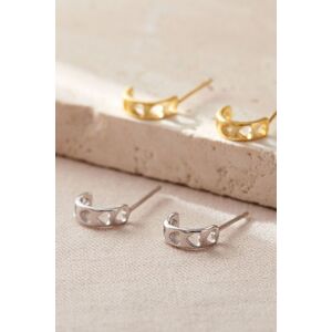 Mia Gioielli Women's Sterling Silver Love Hearts Half Hoop Stud Earrings Silver One Size Mia Gioielli Women's Sterling Silver Love Hearts Half Hoop Stud Earrings Silver One Size