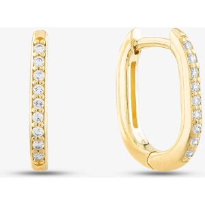 T.H.Baker Women's 9ct Yellow Gold & Cubic Zirconia Rectangular Creole Hoop Earrings Gold One Size T.H.Baker Women's 9ct Yellow Gold & Cubic Zirconia Rectangular Creole Hoop Earrings Gold One Size