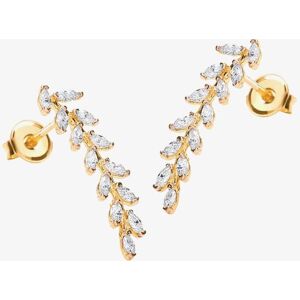 T.H.Baker Women's 9ct Yellow Gold Cubic Zirconia Leaf Stud Earrings 1.58.4749 Gold One Size T.H.Baker Women's 9ct Yellow Gold Cubic Zirconia Leaf Stud Earrings 1.58.4749 Gold One Size
