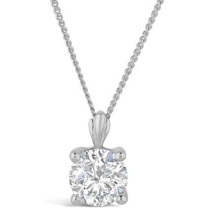 Fraser Hart Women's 9ct White Gold 5mm Four Claw Cubic Zirconia Set Pendant (Chain Included) White One Size Fraser Hart Women's 9ct White Gold 5mm Four Claw Cubic Zirconia Set Pendant (Chain Included) White One Size
