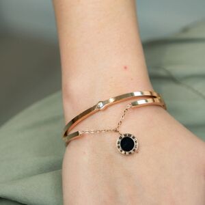 The Colourful Aura Women's Two Layer Roman Dangle Dual Colour Roman Charm Bracelet Bangle in Gold Gold One Size The Colourful Aura Women's Two Layer Roman Dangle Dual Colour Roman Charm Bracelet Bangle in Gold Gold One Size