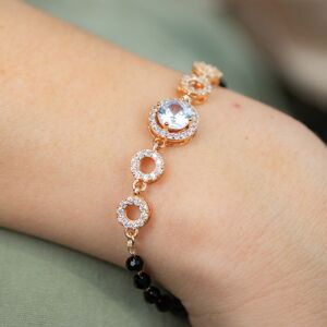 The Colourful Aura Women's Indian Nazaria Round Zircon Mangalsutra Beaded Indian Bracelet in Black Size: 7 Black 7 The Colourful Aura Women's Indian Nazaria Round Zircon Mangalsutra Beaded Indian Bracelet in Black Size: 7 Black 7