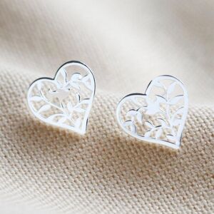 Lisa Angel Women's Family Tree Heart Sterling Silver Stud Earrings Silver One Size Lisa Angel Women's Family Tree Heart Sterling Silver Stud Earrings Silver One Size