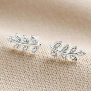 Lisa Angel Women's Leaf Sterling Silver Stud Earrings Silver One Size Lisa Angel Women's Leaf Sterling Silver Stud Earrings Silver One Size