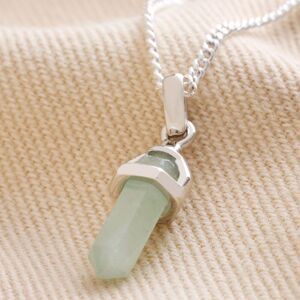 Lisa Angel Women's Green Aventurine Crystal Point Pendant Necklace in Silver Silver One Size Lisa Angel Women's Green Aventurine Crystal Point Pendant Necklace in Silver Silver One Size