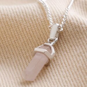 Lisa Angel Women's Rose Quartz Crystal Point Pendant Necklace in Silver Silver One Size Lisa Angel Women's Rose Quartz Crystal Point Pendant Necklace in Silver Silver One Size