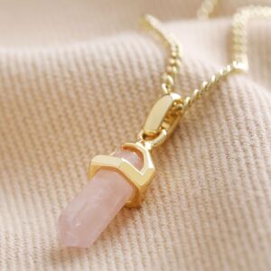 Lisa Angel Women's Rose Quartz Crystal Point Pendant Necklace in Gold Gold One Size Lisa Angel Women's Rose Quartz Crystal Point Pendant Necklace in Gold Gold One Size