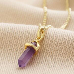 Lisa Angel Women's Amethyst Crystal Point Pendant Necklace in Gold Gold One Size Lisa Angel Women's Amethyst Crystal Point Pendant Necklace in Gold Gold One Size