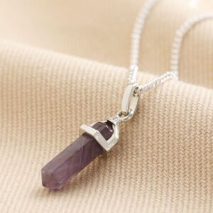 Lisa Angel Women's Amethyst Crystal Point Pendant Necklace in Silver Silver One Size Lisa Angel Women's Amethyst Crystal Point Pendant Necklace in Silver Silver One Size
