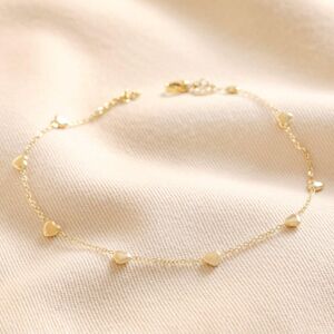 Lisa Angel Women's Gold Stainless Steel Heart Anklet Gold One Size Lisa Angel Women's Gold Stainless Steel Heart Anklet Gold One Size
