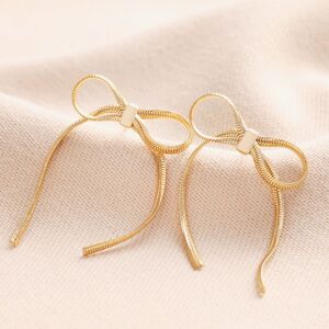 Lisa Angel Women's Bow Snake Chain Statement Stud Earrings in Gold Gold One Size Lisa Angel Women's Bow Snake Chain Statement Stud Earrings in Gold Gold One Size
