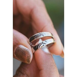 The Colourful Aura Adjustable Hand Holding Matching Couple Band Promise Ring Set in Silver Silver One Size The Colourful Aura Adjustable Hand Holding Matching Couple Band Promise Ring Set in Silver Silver One Size