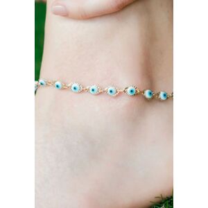 The Colourful Aura Women's Evil Eye Turkish Beaded Summer Foot Protection Nazar Anklet in Gold Size: 10 inches Gold 10 inches The Colourful Aura Women's Evil Eye Turkish Beaded Summer Foot Protection Nazar Anklet in Gold Size: 10 inches Gold 10 inches