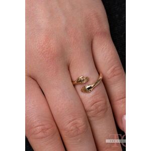 The Colourful Aura Women's Silver/Gold Love Hugging Hand Couple Stackable Adjustable Love Ring in Gold Gold One Size The Colourful Aura Women's Silver/Gold Love Hugging Hand Couple Stackable Adjustable Love Ring in Gold Gold One Size