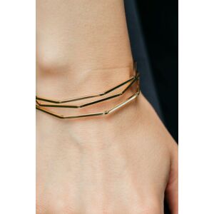 The Colourful Aura Women's Adjustable Three Layer Silver Twist Angle Geometric Open Cuff Bangle Bracelet in Gold Gold One Size The Colourful Aura Women's Adjustable Three Layer Silver Twist Angle Geometric Open Cuff Bangle Bracelet in Gold Gold One Size