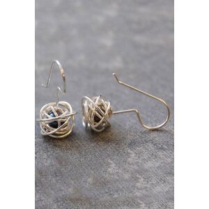 Otis Jaxon London Women's Caged Pearl Sterling Silver Drop Earrings in Black Silver One Size Otis Jaxon London Women's Caged Pearl Sterling Silver Drop Earrings in Black Silver One Size