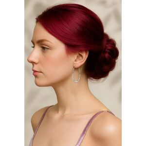 Otis Jaxon London Women's Oval Battered Sterling Silver Hoop Earrings Silver One Size Otis Jaxon London Women's Oval Battered Sterling Silver Hoop Earrings Silver One Size