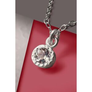 Otis Jaxon London Women's White Topaz Sterling Silver November Birthstone Pendant Necklace Silver One Size Otis Jaxon London Women's White Topaz Sterling Silver November Birthstone Pendant Necklace Silver One Size