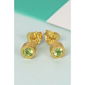 Otis Jaxon London Women's Peridot Sterling Silver August Birthstone Stud Earrings in Gold Gold One Size Otis Jaxon London Women's Peridot Sterling Silver August Birthstone Stud Earrings in Gold Gold One Size