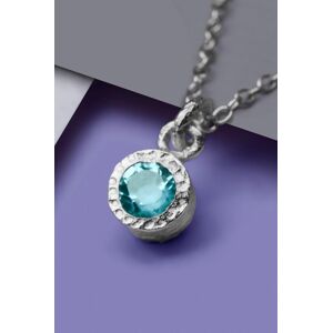 Otis Jaxon London Women's Blue Topaz Sterling Silver November Birthstone Pendant Necklace Silver One Size Otis Jaxon London Women's Blue Topaz Sterling Silver November Birthstone Pendant Necklace Silver One Size