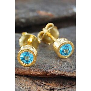 Otis Jaxon London Women's Blue Topaz Sterling Silver November Birthstone Stud Earrings in Gold Gold One Size Otis Jaxon London Women's Blue Topaz Sterling Silver November Birthstone Stud Earrings in Gold Gold One Size