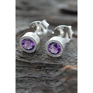 Otis Jaxon London Women's Amethyst February Birthstone Sterling Silver Stud Earrings Silver One Size Otis Jaxon London Women's Amethyst February Birthstone Sterling Silver Stud Earrings Silver One Size