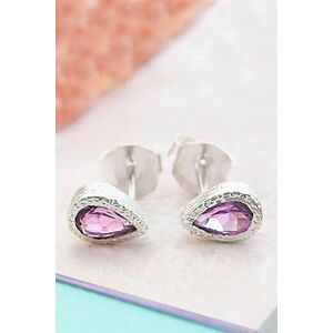 Otis Jaxon London Women's Amethyst February Birthstone Sterling Silver Teardrop Stud Earrings Silver One Size Otis Jaxon London Women's Amethyst February Birthstone Sterling Silver Teardrop Stud Earrings Silver One Size