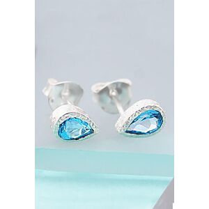 Otis Jaxon London Women's Blue Topaz Teardrop Sterling Silver November Birthstone Stud Earrings Silver One Size Otis Jaxon London Women's Blue Topaz Teardrop Sterling Silver November Birthstone Stud Earrings Silver One Size