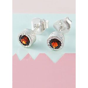 Otis Jaxon London Women's Garnet Sterling Silver January Birthstone Stud Earrings Silver One Size Otis Jaxon London Women's Garnet Sterling Silver January Birthstone Stud Earrings Silver One Size