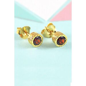 Otis Jaxon London Women's Garnet Sterling Silver January Birthstone Stud Earrings in Gold Gold One Size Otis Jaxon London Women's Garnet Sterling Silver January Birthstone Stud Earrings in Gold Gold One Size