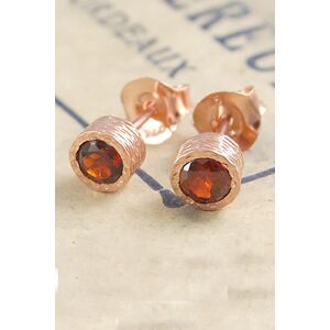 Otis Jaxon London Women's Garnet Sterling Silver January Birthstone Stud Earrings in Rose Gold Rose Gold One Size Otis Jaxon London Women's Garnet Sterling Silver January Birthstone Stud Earrings in Rose Gold Rose Gold One Size