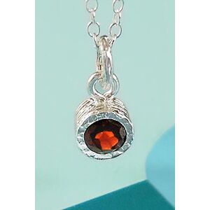 Otis Jaxon London Women's Garnet January Birthstone Sterling Silver Pendant Necklace Silver One Size Otis Jaxon London Women's Garnet January Birthstone Sterling Silver Pendant Necklace Silver One Size
