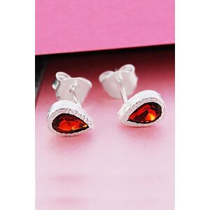 Otis Jaxon London Women's Garnet Teardrop Sterling Silver January Birthstone Stud Earrings Silver One Size Otis Jaxon London Women's Garnet Teardrop Sterling Silver January Birthstone Stud Earrings Silver One Size