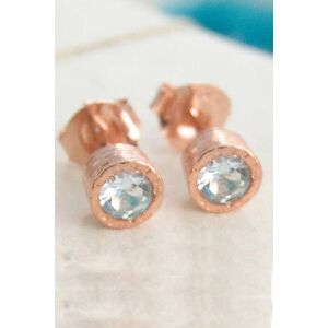 Otis Jaxon London Women's Aquamarine March Birthstone Sterling Silver Stud Earrings in Rose Gold Rose Gold One Size Otis Jaxon London Women's Aquamarine March Birthstone Sterling Silver Stud Earrings in Rose Gold Rose Gold One Size