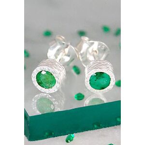 Otis Jaxon London Women's Emerald May Birthstone Sterling Silver Stud Earrings Silver One Size Otis Jaxon London Women's Emerald May Birthstone Sterling Silver Stud Earrings Silver One Size