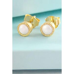 Otis Jaxon London Women's White Pearl June Birthstone Sterling Silver Stud Earrings in Gold Gold One Size Otis Jaxon London Women's White Pearl June Birthstone Sterling Silver Stud Earrings in Gold Gold One Size