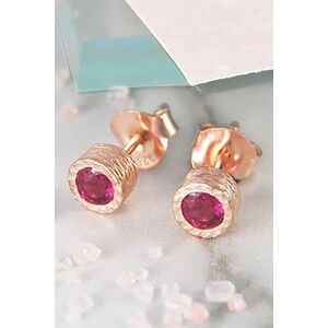 Otis Jaxon London Women's Pink Ruby Sterling Silver July Birthstone Stud Earrings in Rose Gold Rose Gold One Size Otis Jaxon London Women's Pink Ruby Sterling Silver July Birthstone Stud Earrings in Rose Gold Rose Gold One Size