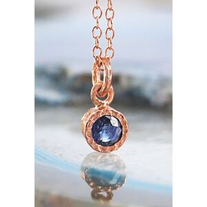 Otis Jaxon London Women's Sapphire September Birthstone Sterling Silver Necklace in Rose Gold Rose Gold One Size Otis Jaxon London Women's Sapphire September Birthstone Sterling Silver Necklace in Rose Gold Rose Gold One Size