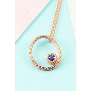Otis Jaxon London Women's Sapphire September Birthstone Sterling Silver Oval Necklace in Rose Gold Rose Gold One Size Otis Jaxon London Women's Sapphire September Birthstone Sterling Silver Oval Necklace in Rose Gold Rose Gold One Size