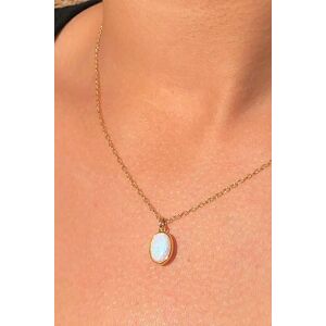 Otis Jaxon London Women's Welo Opal Sterling Silver October Birthstone Necklace in Gold Gold One Size Otis Jaxon London Women's Welo Opal Sterling Silver October Birthstone Necklace in Gold Gold One Size