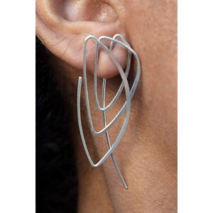 Otis Jaxon London Women's Abstract Geometric Sterling Silver Hoop Earrings Silver One Size Otis Jaxon London Women's Abstract Geometric Sterling Silver Hoop Earrings Silver One Size
