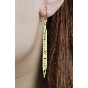 Otis Jaxon London Women's Sterling Silver Long White Topaz Gemstone Earrings in Gold Gold One Size Otis Jaxon London Women's Sterling Silver Long White Topaz Gemstone Earrings in Gold Gold One Size