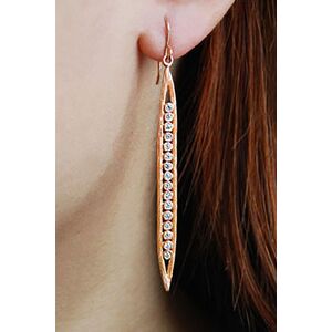 Otis Jaxon London Women's Sterling Silver Long White Topaz Gemstone Earrings in Rose Gold Rose Gold One Size Otis Jaxon London Women's Sterling Silver Long White Topaz Gemstone Earrings in Rose Gold Rose Gold One Size