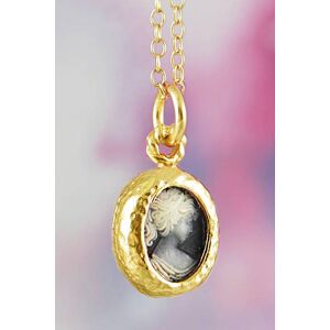 Otis Jaxon London Women's Oval Sterling Silver Cameo Necklace in Gold Gold One Size Otis Jaxon London Women's Oval Sterling Silver Cameo Necklace in Gold Gold One Size